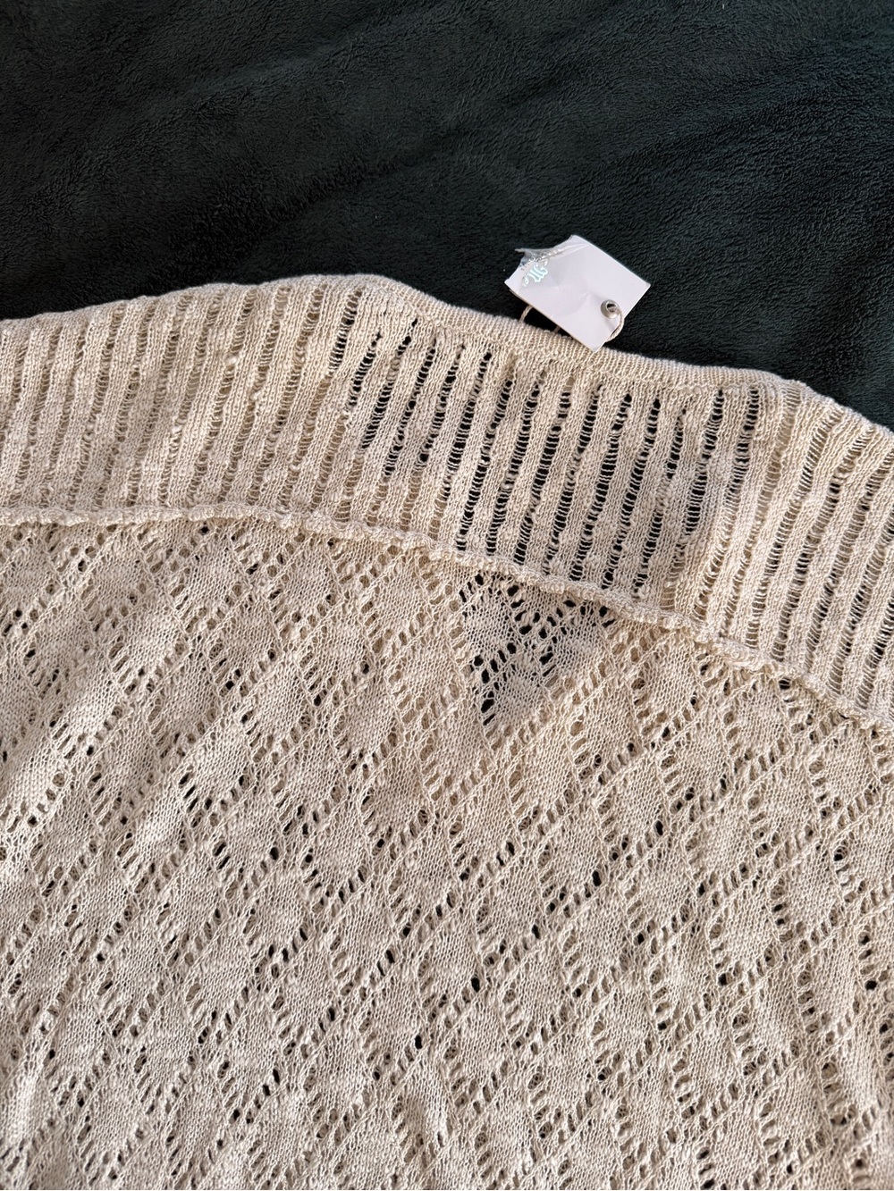 Miss Me Women's Acrylic Crochet Fringe Cropped Sweater - Picture 5 of 7